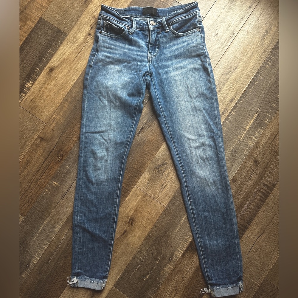 Women’s Buckle Black Ankle Skinny Jeans Size 25 Fit 53